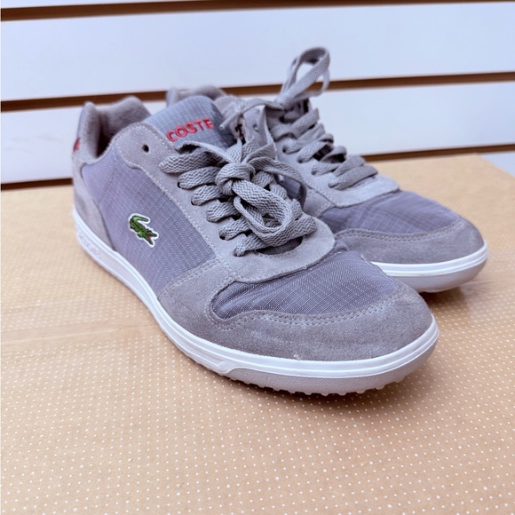 Lacoste Kids Light Gray Sneakers with Green Logo - Picture 9 of 9